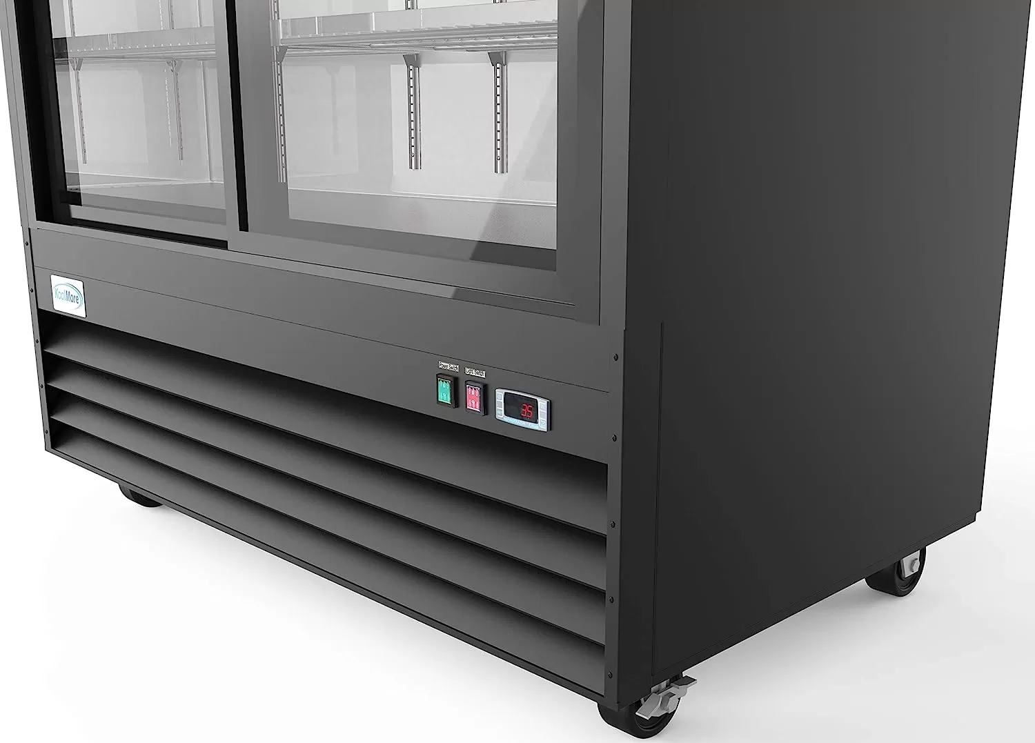 KoolMore Commercial One Glass Door Display Upright Beverage Refrigerator Cooler Merchandiser - 12 Cu. Ft [Black] (MDR-1GD-12C)