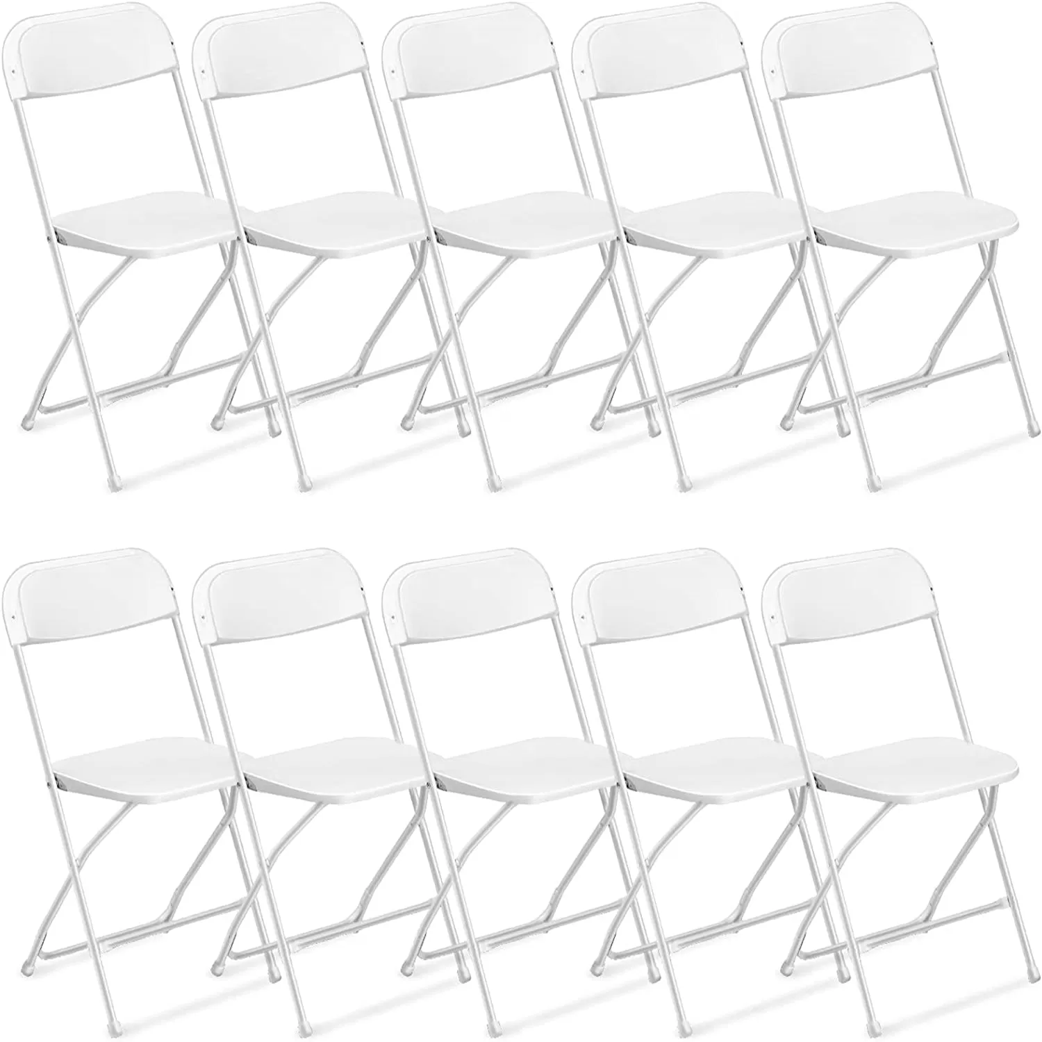 4/5/6/10/20/40 Pack Portable Plastic Folding Chair 350lb Stackable Commercial Seat with Steel Frame Party Chairs Black/White