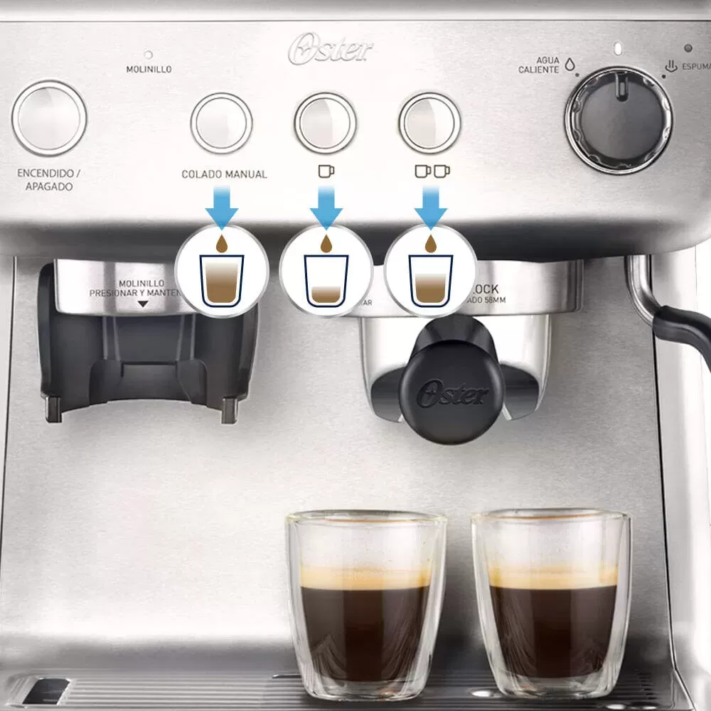 Oster® Perfect Brew espresso coffee maker 15 bar built-in grinder BVSTEM7300