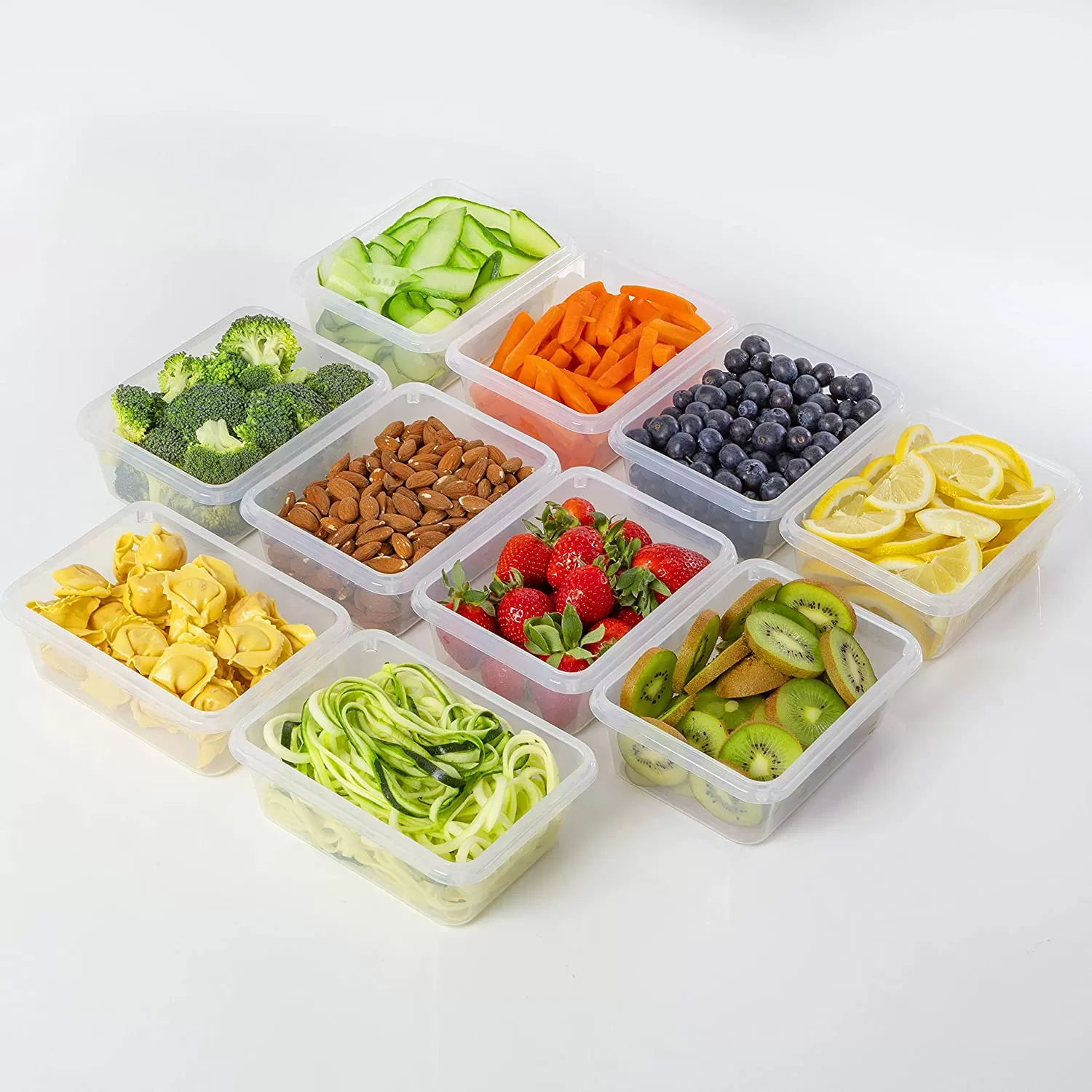50-piece Food storage Containers Set with Lids, Plastic Leak-Proof BPA-Free Containers for Kitchen Organization, Meal Prep, Lunch Containers (Includes Labels & Pen)
