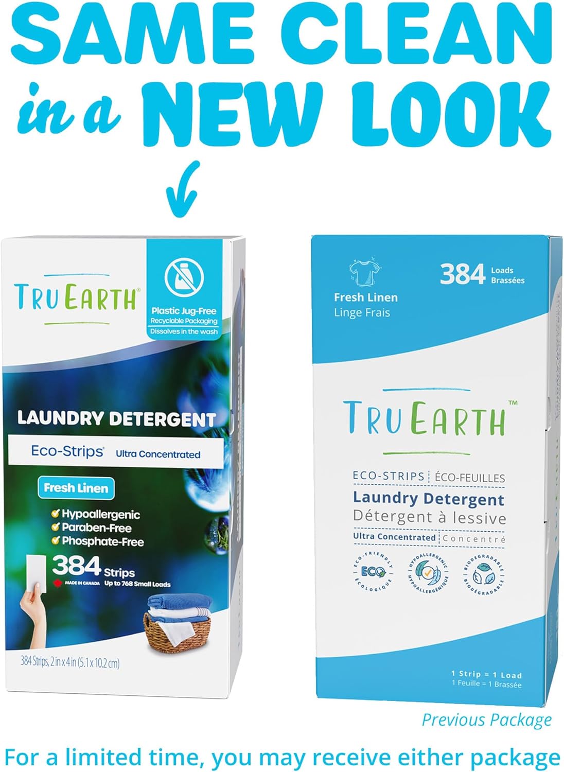 Tru Earth Compact Dry Laundry Detergent Sheets - Up to 128 Loads (64 Sheets) - Paraben-Free, Plastic-Free - Original Eco-Strip Liquidless Laundry Detergent, Travel Laundry Sheets - Fresh Linen