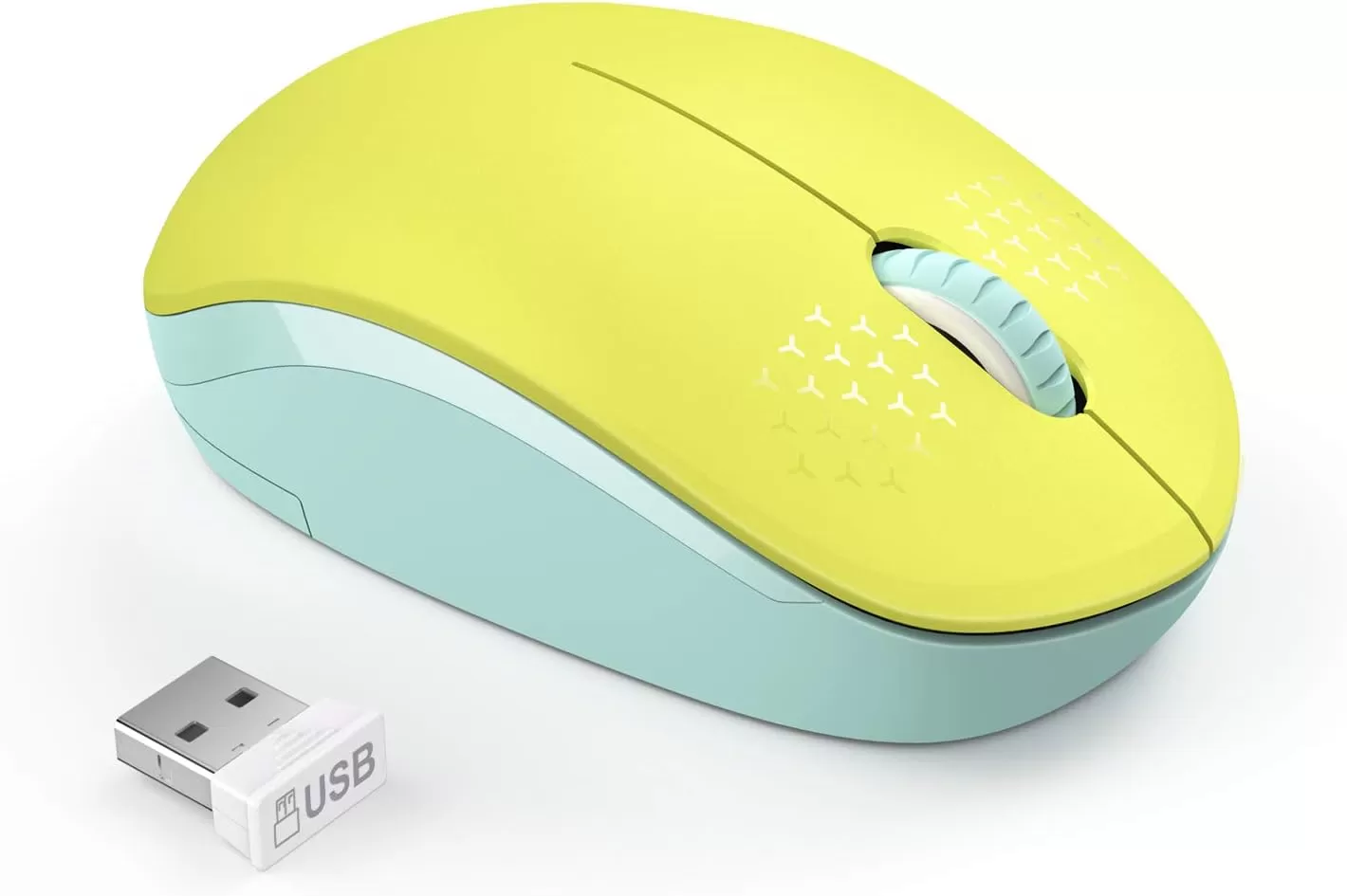 seenda Wireless Mouse, 2.4G Noiseless Mouse with USB Receiver - Portable Computer Mice for PC, Tablet, Laptop with Windows System - Mint Green
