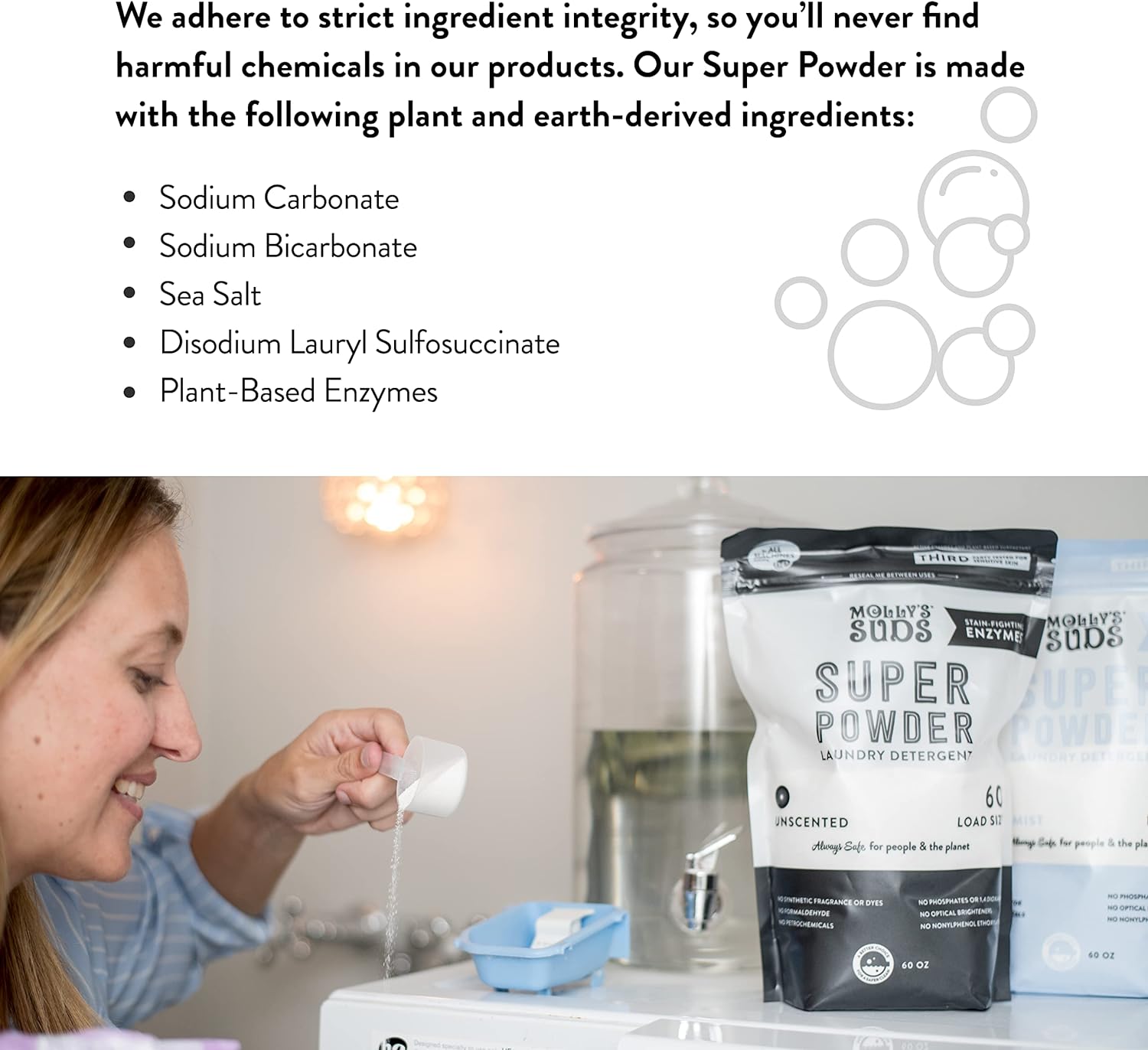 Molly's Suds Original Laundry Detergent Powder | Natural Laundry Detergent Powder for Sensitive Skin | Earth-Derived Ingredients, Stain Fighting | 120 Loads (Citrus Grove)