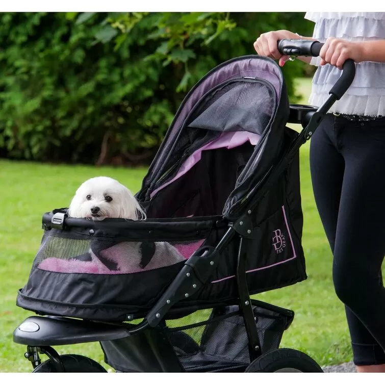 Pet Gear No-Zip NV Pet Stroller for Cats/Dogs, Easy Entry, Gel-Filled Tires, Plush Pad, Cover Incl.