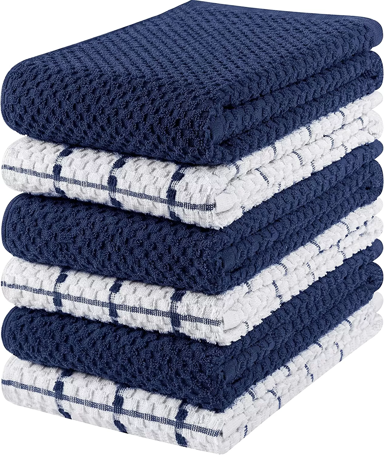 Kitchen Towels 12 Pack, 15 x 25 Inches, 100% Ring Spun Cotton Super Soft and Absorbent Linen Dish Towels, Tea Towels and Bar Towels Set (Black)