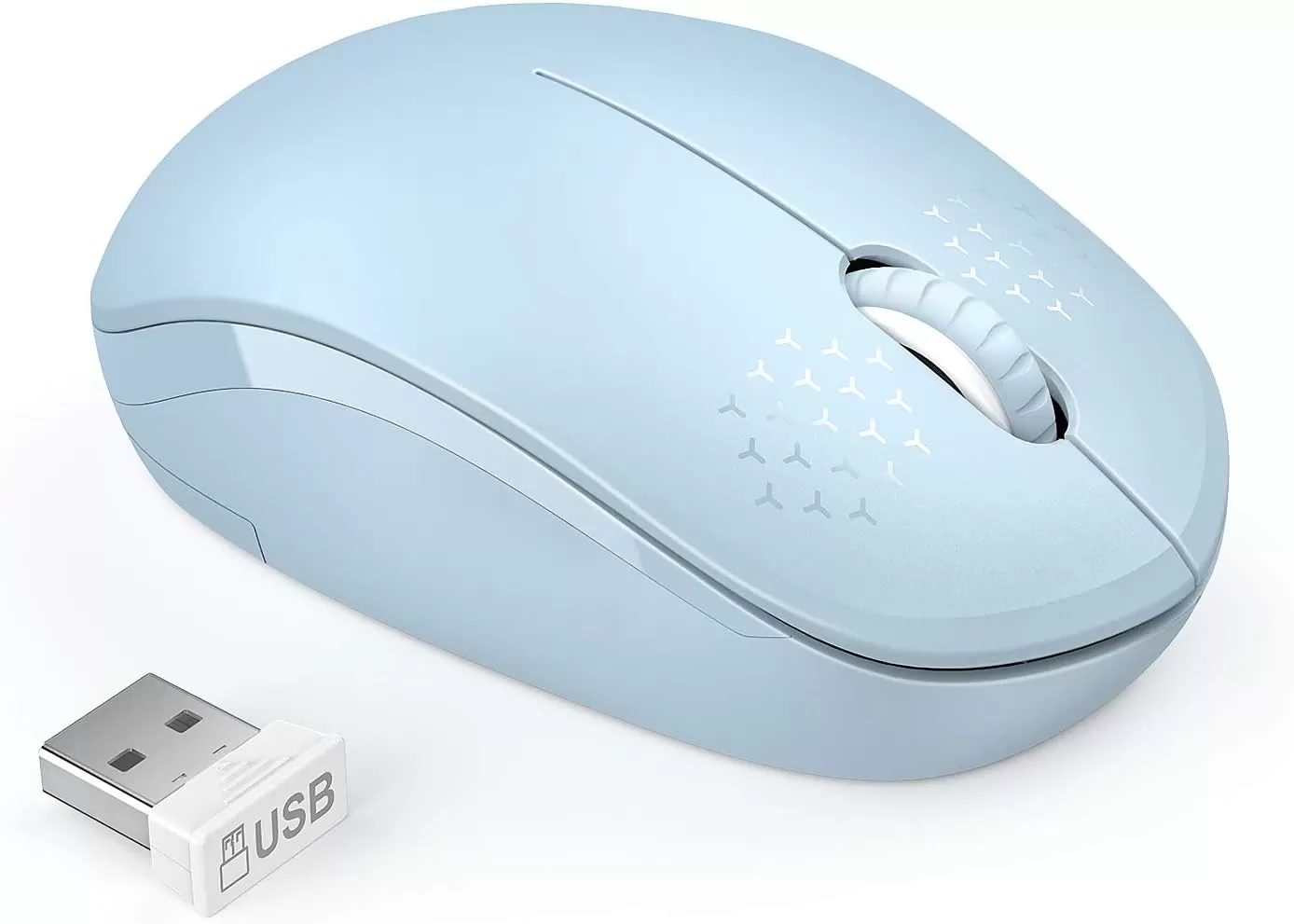 seenda Wireless Mouse, 2.4G Noiseless Mouse with USB Receiver - Portable Computer Mice for PC, Tablet, Laptop with Windows System - Mint Green