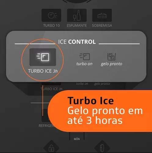Brastemp BRE57AK Frost Free Refrigerator with Turbo Ice Inverse - 443L