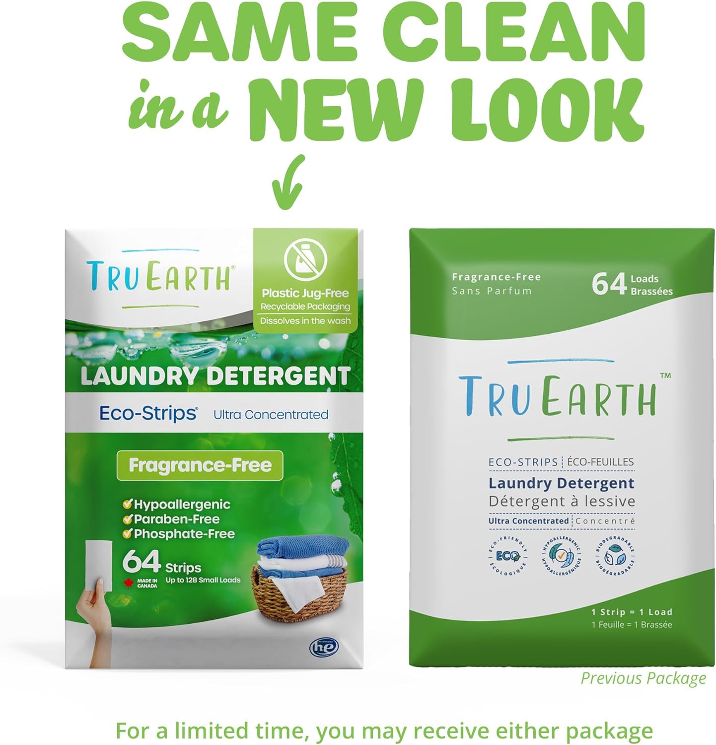 Tru Earth Compact Dry Laundry Detergent Sheets - Up to 128 Loads (64 Sheets) - Paraben-Free, Plastic-Free - Original Eco-Strip Liquidless Laundry Detergent, Travel Laundry Sheets - Fresh Linen