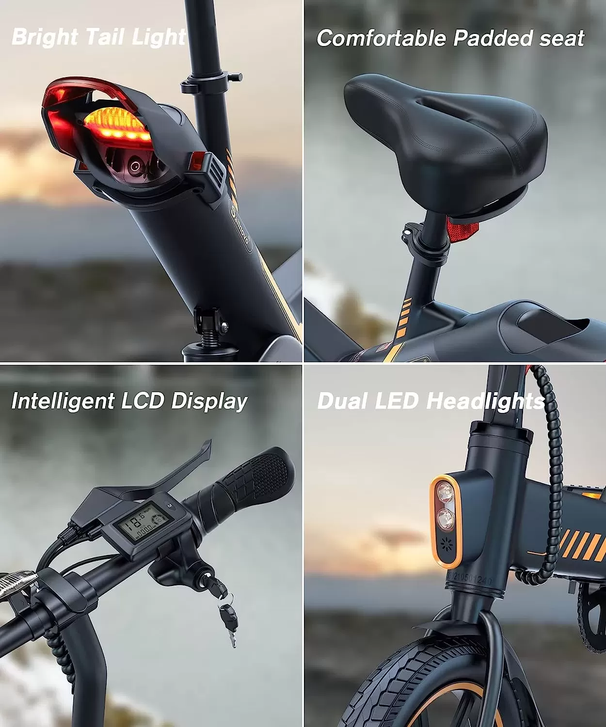 Sailnovo Electric Bike, Electric Bicycle with 18.5mph Electric Bikes for Adults Teens E Bike with Pedals, 14