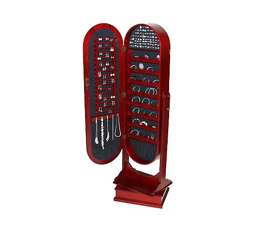 💥Clearance Sale - Gold & Silver Safekeeper Oval Spinning Jewelry Cabinet