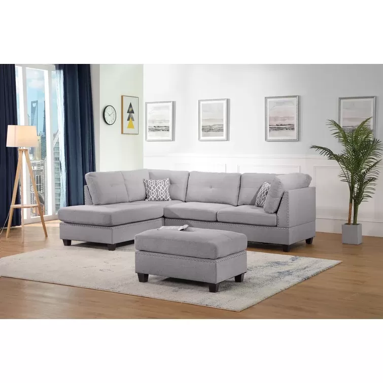 Sunnydale Left Hand Facing Sofa and Chaise with Ottoman