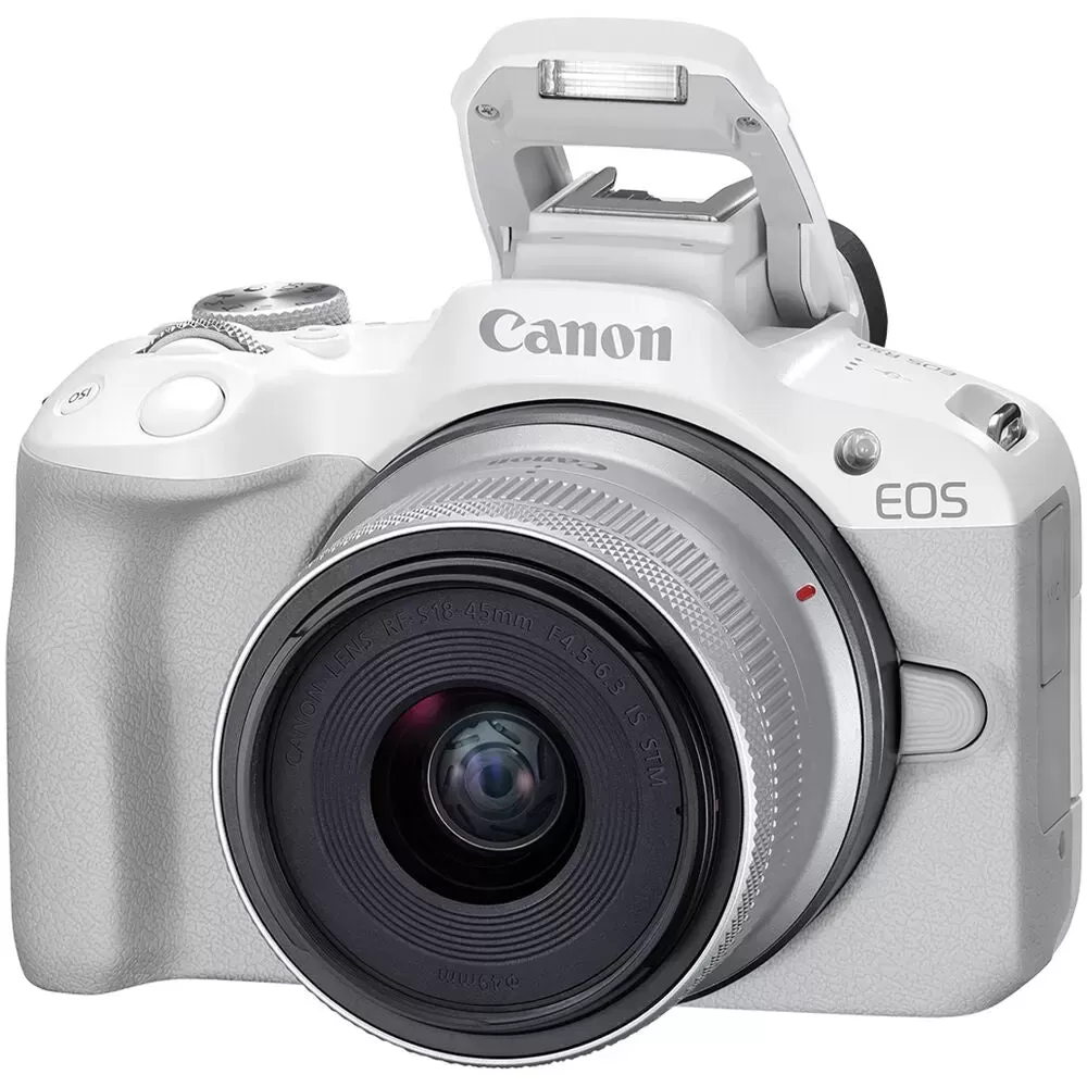 Canon EOS R50 Mirrorless Camera with 18-45mm Lens | White