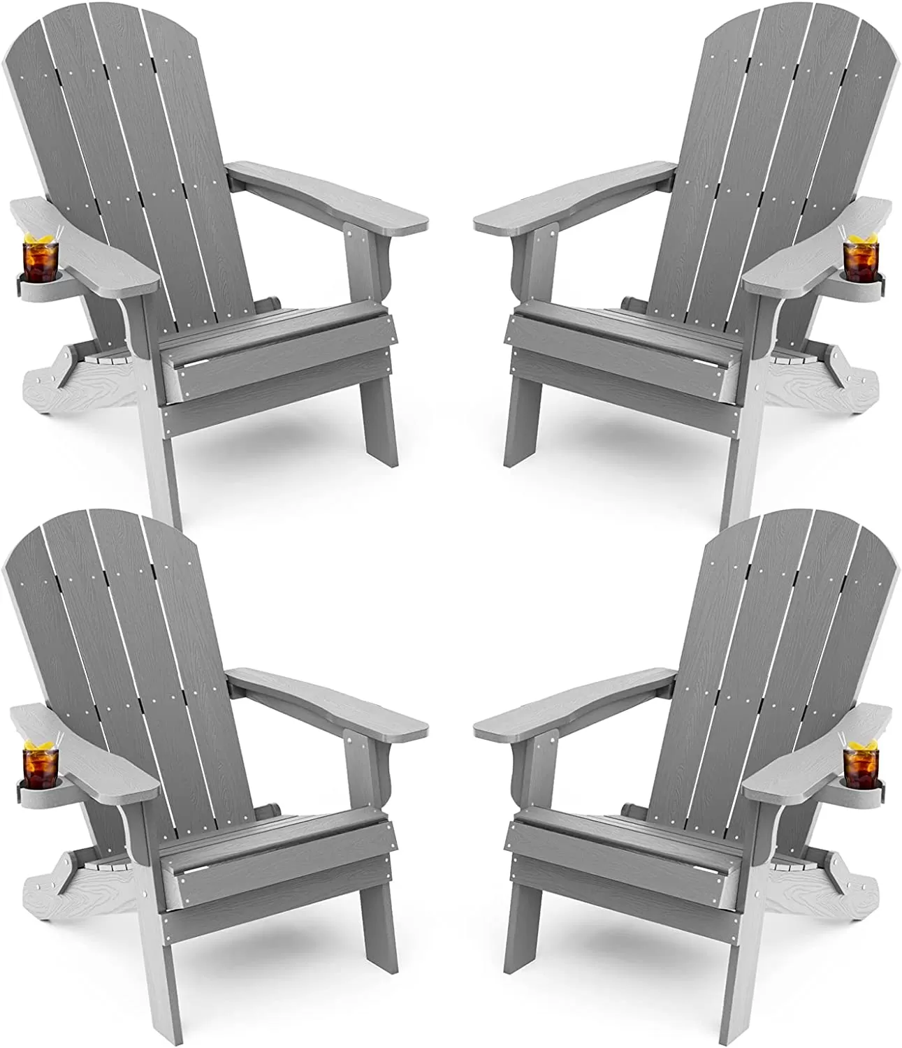 Adirondack Chair ,Patio Chairs 5 Steps Easy Installation,Widely Used in Outdoor, Fire Pit, Deck, Outside, Garden, Campfire Chairs