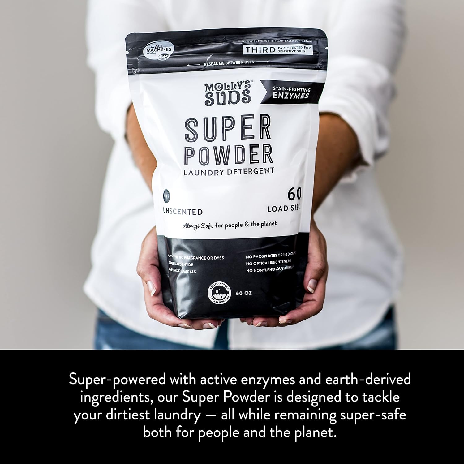 Molly's Suds Original Laundry Detergent Powder | Natural Laundry Detergent Powder for Sensitive Skin | Earth-Derived Ingredients, Stain Fighting | 120 Loads (Citrus Grove)