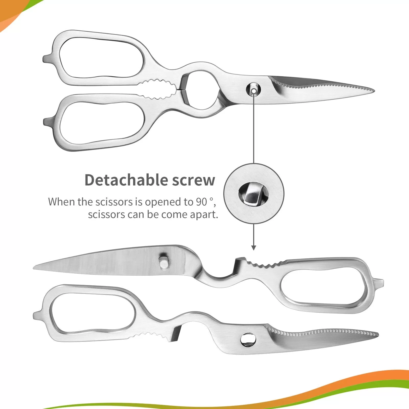 Kitchen Shears, Ultra Sharp Stainless Steel Multi-function Kitchen Scissors Premium Heavy Duty Shears