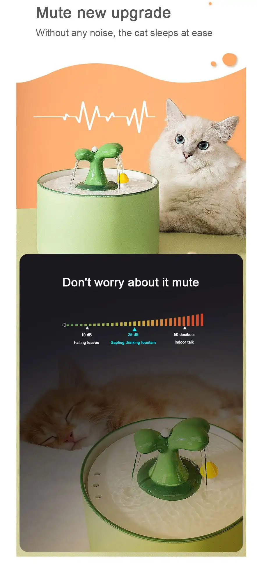 1.5L Electric Ceramic Pet Water Fountain Dispenser