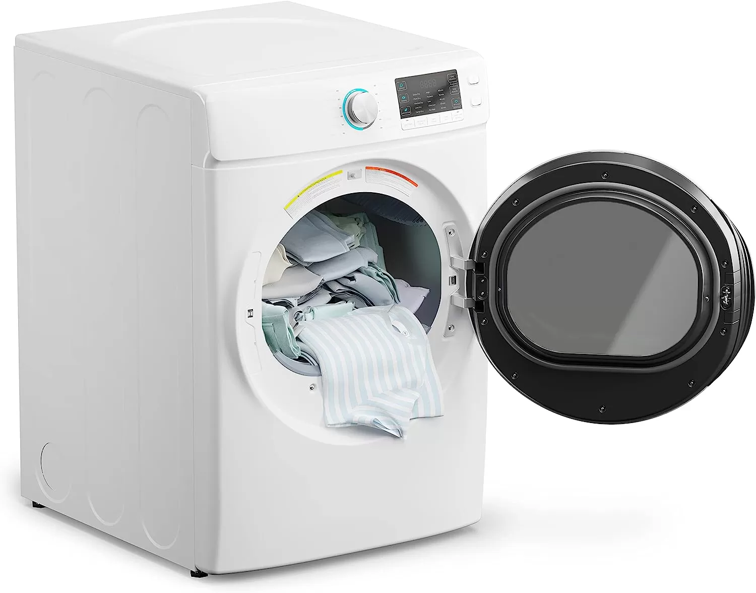 KoolMore FLW-3CWH Front Load Machine, 2.7 Cu. Ft, Space Saving Unit with 20-Minute Quick, 12 Washing Cycles, Quiet Inverter Motor [120V],