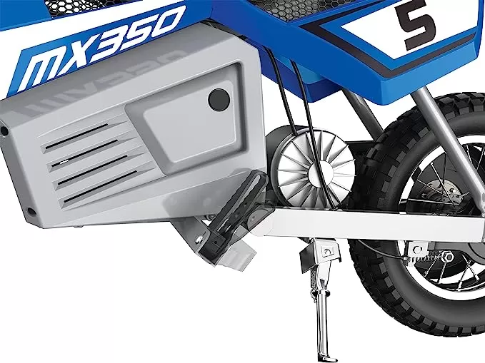 Electric bike with decals, 24V electric ride-on off-road motorcycle for children over 13 years old(Blue)