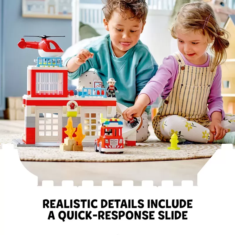 DUPLO RESCUE FIRE STATION & HELICOPTER 10970 BUILDING TOY