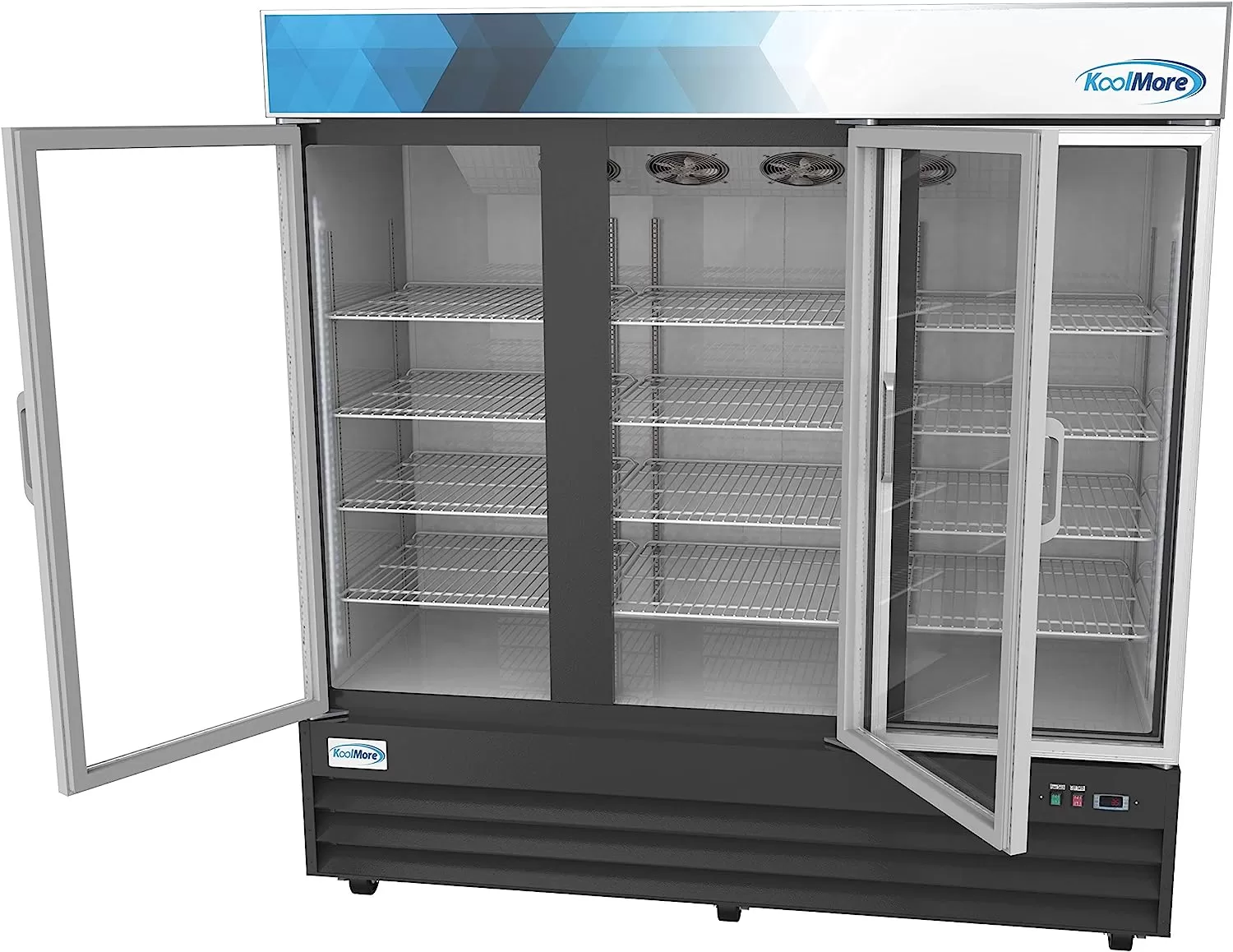 KoolMore Commercial One Glass Door Display Upright Beverage Refrigerator Cooler Merchandiser - 12 Cu. Ft [Black] (MDR-1GD-12C)