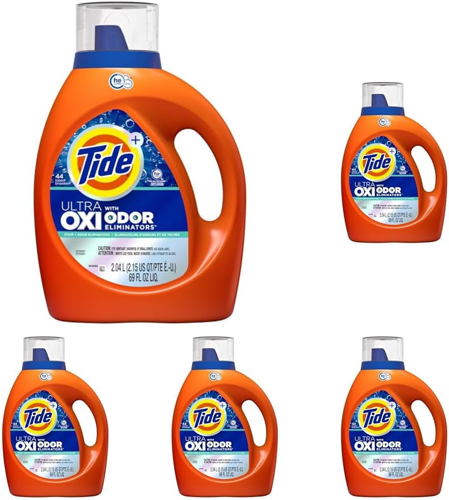 Tide Ultra OXI with Odor Eliminators Liquid Laundry Detergent, 115 oz, For Visible and Invisible Dirt