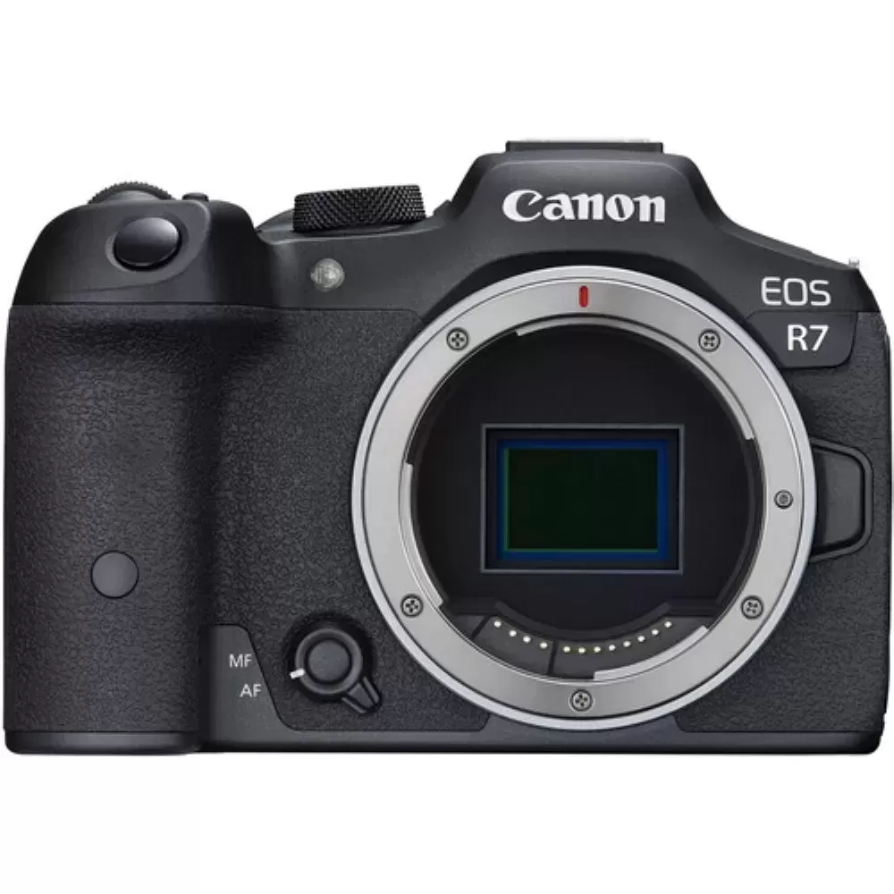 Canon EOS R7 Mirrorless Camera + Digital Camera Case + 64GB Memory Card + 5-Piece Lens Cleaning Kit Bundle