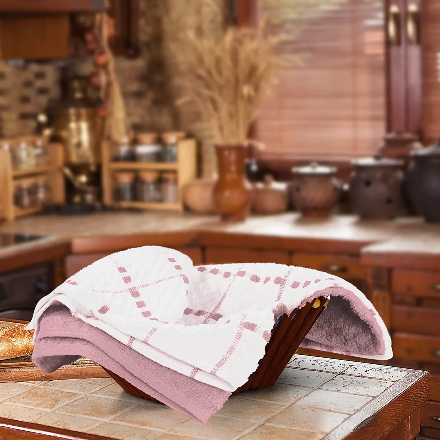 Kitchen Towels 12 Pack, 15 x 25 Inches, 100% Ring Spun Cotton Super Soft and Absorbent Linen Dish Towels, Tea Towels and Bar Towels Set (Black)