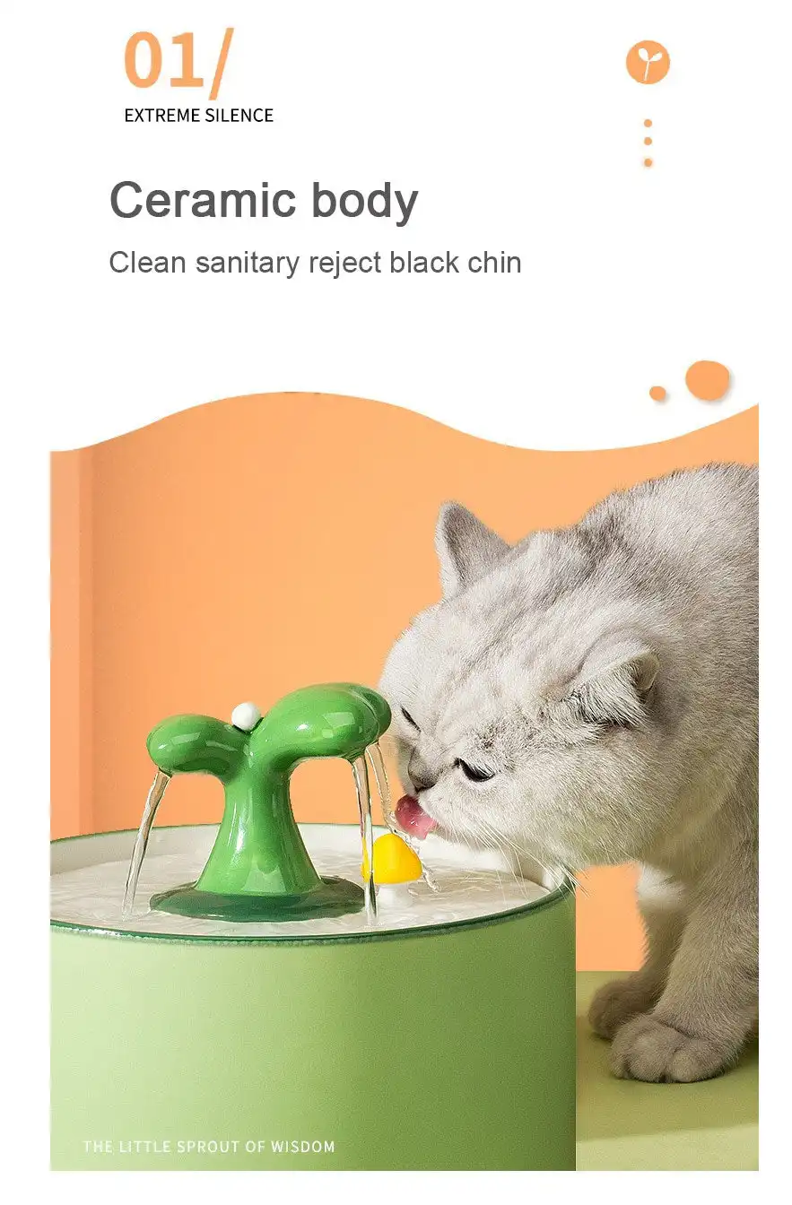1.5L Electric Ceramic Pet Water Fountain Dispenser