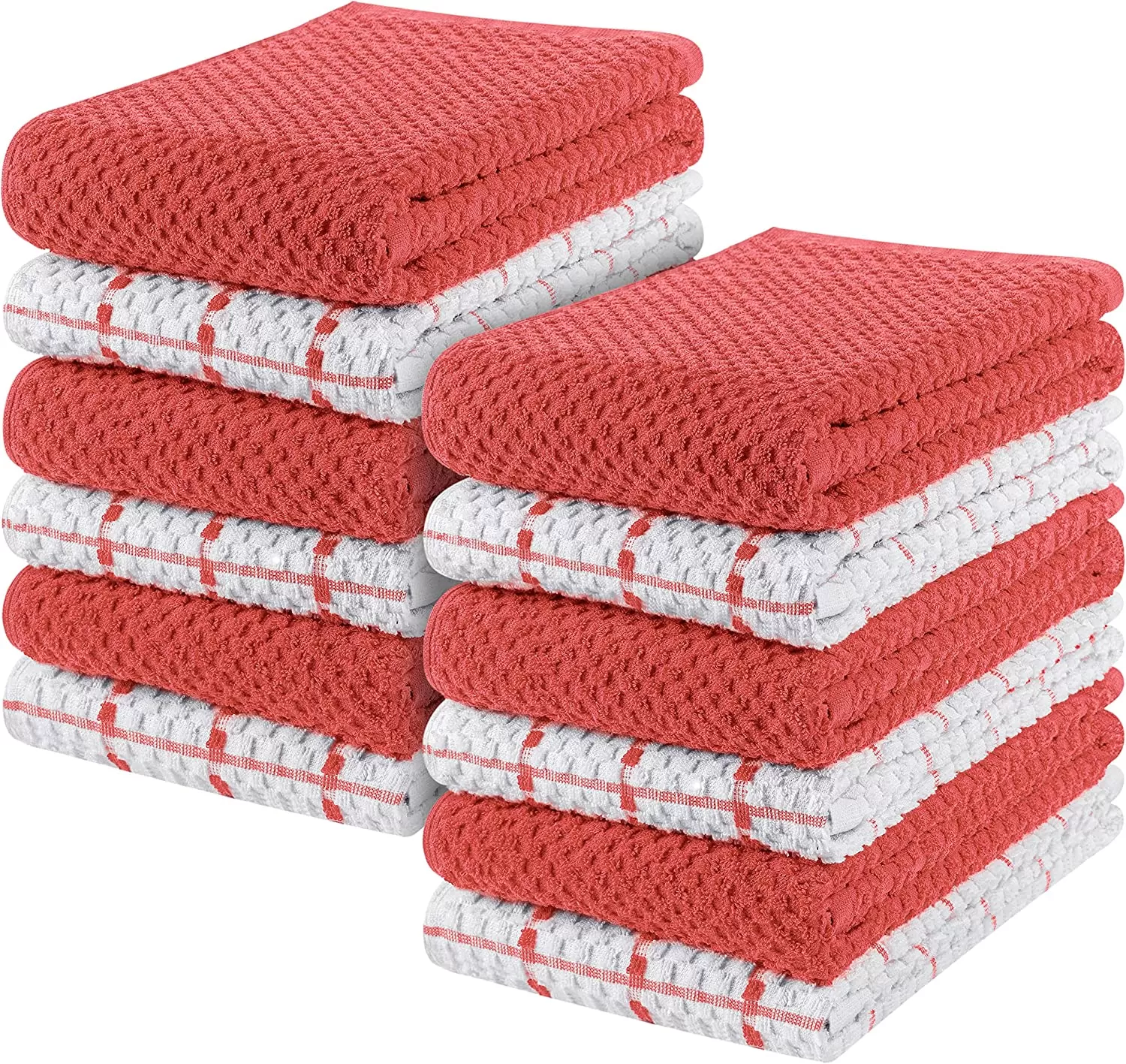 Kitchen Towels 12 Pack, 15 x 25 Inches, 100% Ring Spun Cotton Super Soft and Absorbent Linen Dish Towels, Tea Towels and Bar Towels Set (Black)