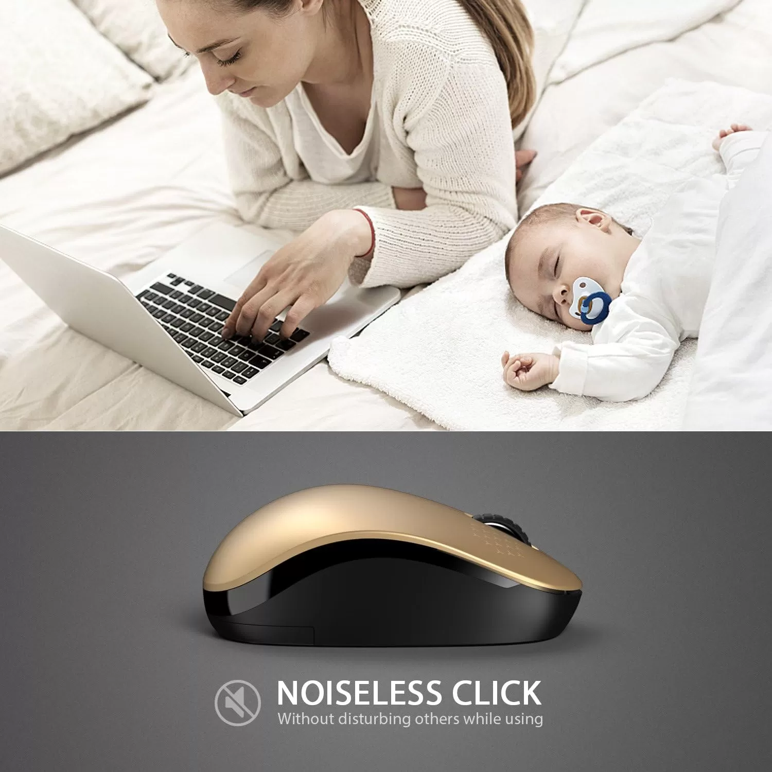 seenda Wireless Mouse, 2.4G Noiseless Mouse with USB Receiver - Portable Computer Mice for PC, Tablet, Laptop with Windows System - Mint Green