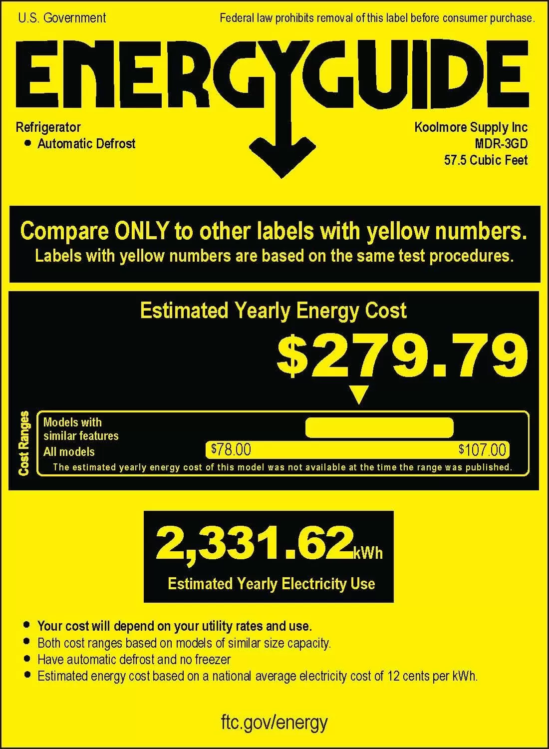 KoolMore Commercial One Glass Door Display Upright Beverage Refrigerator Cooler Merchandiser - 12 Cu. Ft [Black] (MDR-1GD-12C)