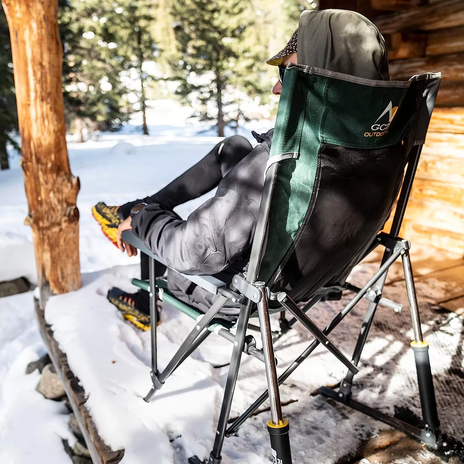 Outdoor Freestyle Rocker Portable Rocking Chair & Outdoor Camping Chair, ergonomic Nylon, Indigo Blue