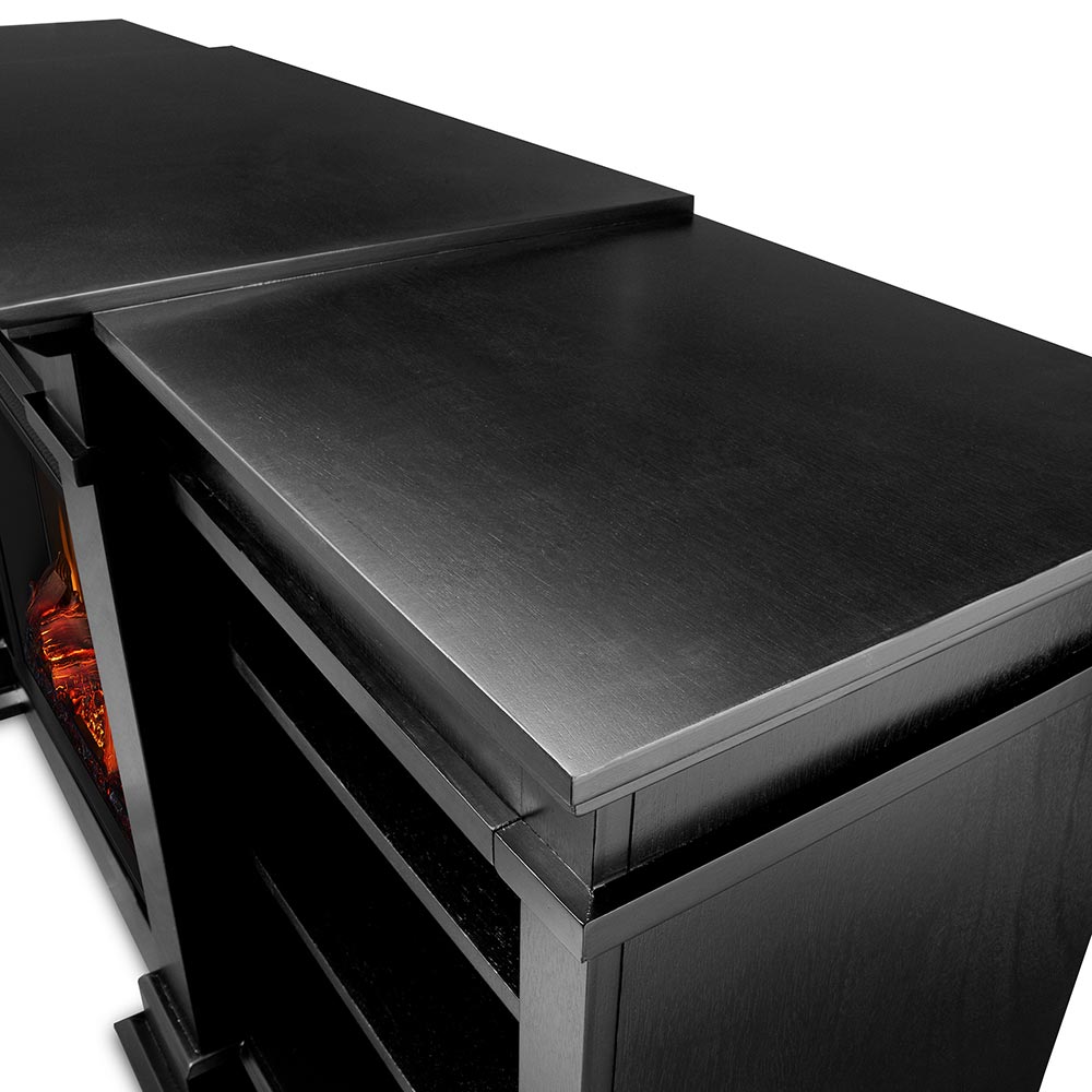 Fresno Electric Fireplace Entertainment Center in Black