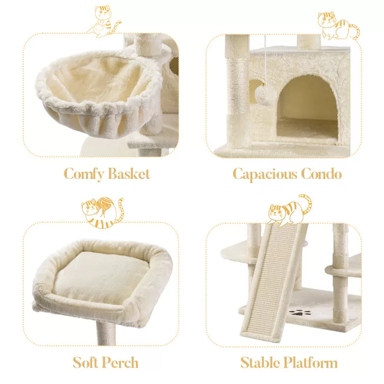 Lima Pet Heavy Duty 68 Inch Multi-Level Cat Tree