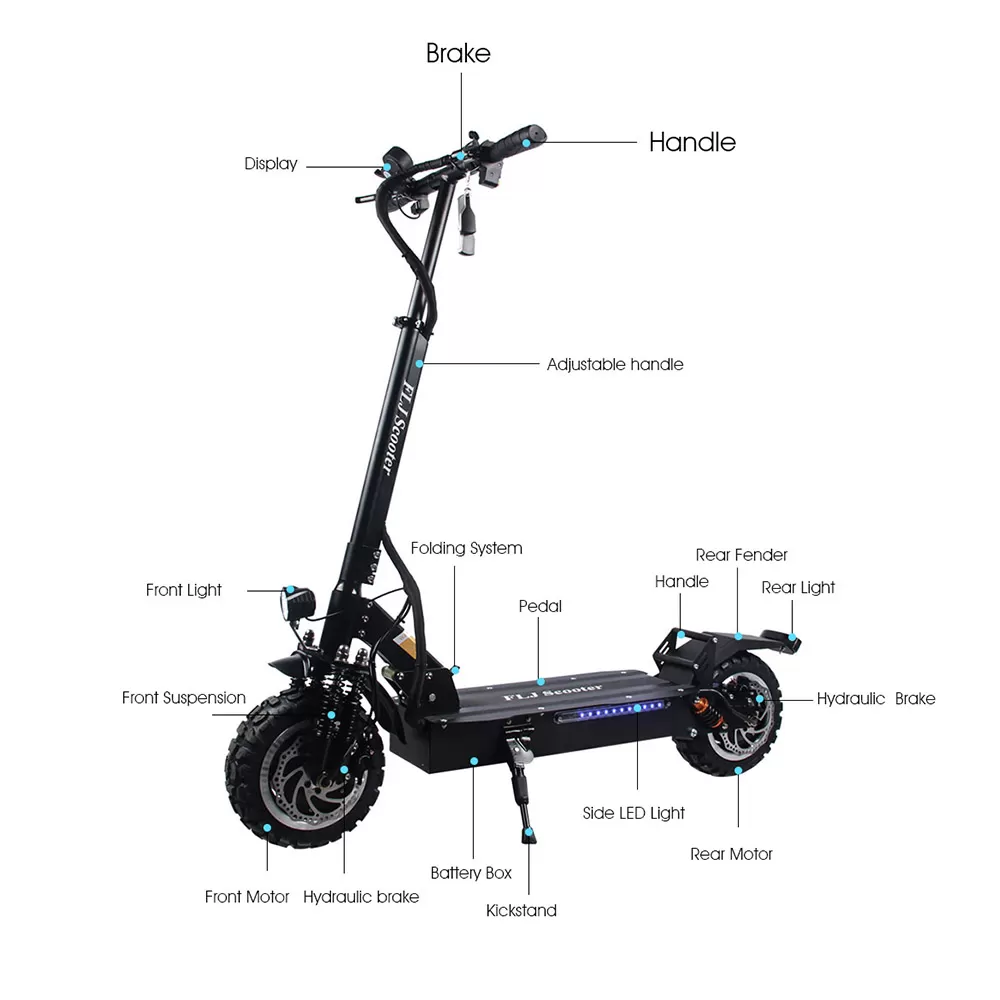 (ð¥Limited Time Sale) T113 11inch 3200W Dual Motor Electric Scooter with 60V 35ah battery Big Power E-Scooter