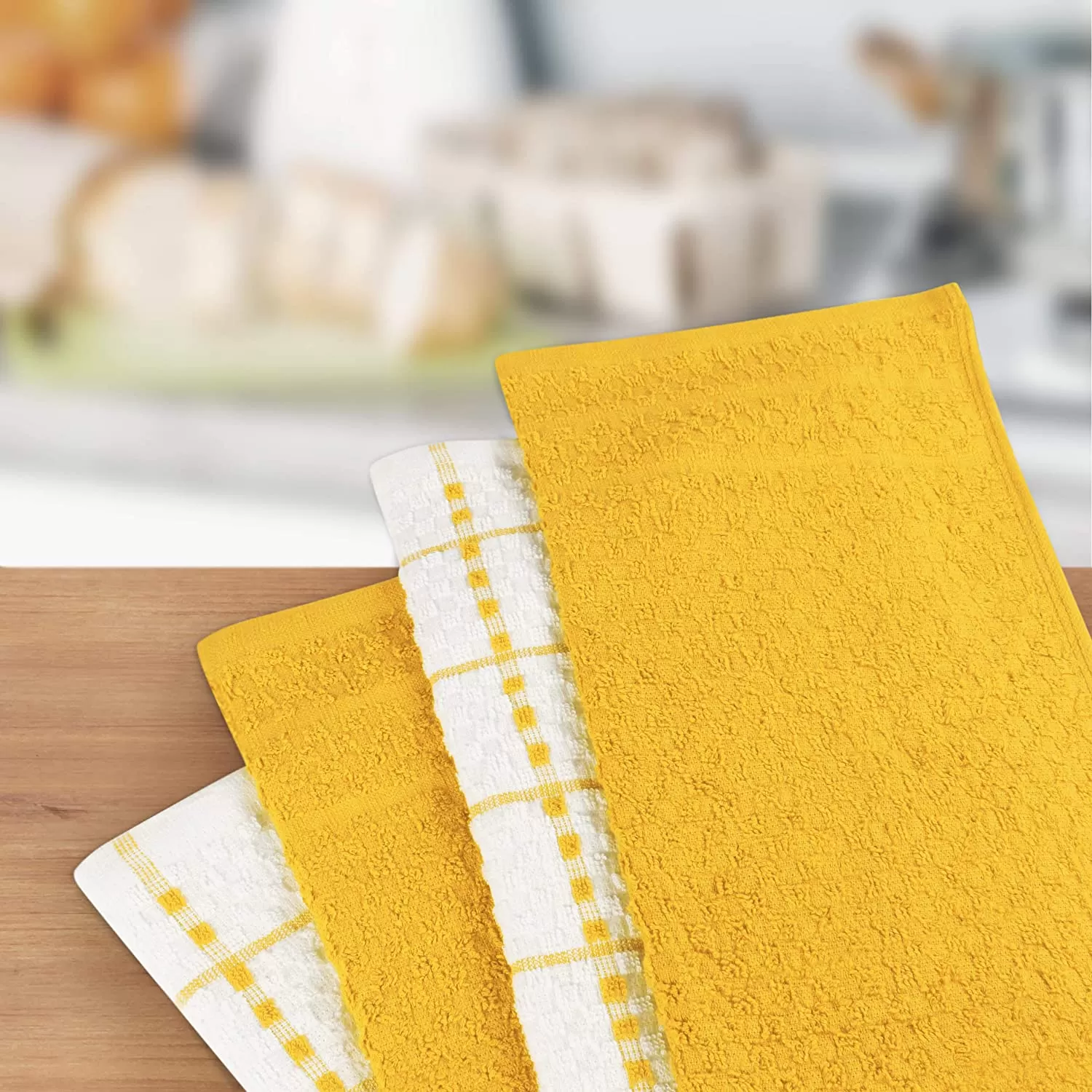 Kitchen Towels 12 Pack, 15 x 25 Inches, 100% Ring Spun Cotton Super Soft and Absorbent Linen Dish Towels, Tea Towels and Bar Towels Set (Black)