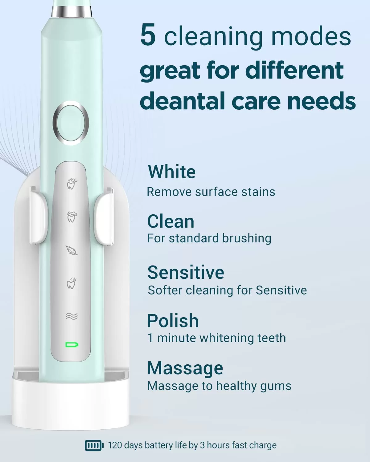 Sonic Electric Toothbrush for Adults - Rechargeable Electric Toothbrushes with 8 Brush Heads, & Travel Case,Teeth Whitening , Power Electric Toothbrush with Holder, Once Charge for 120 Days - H8 Pink