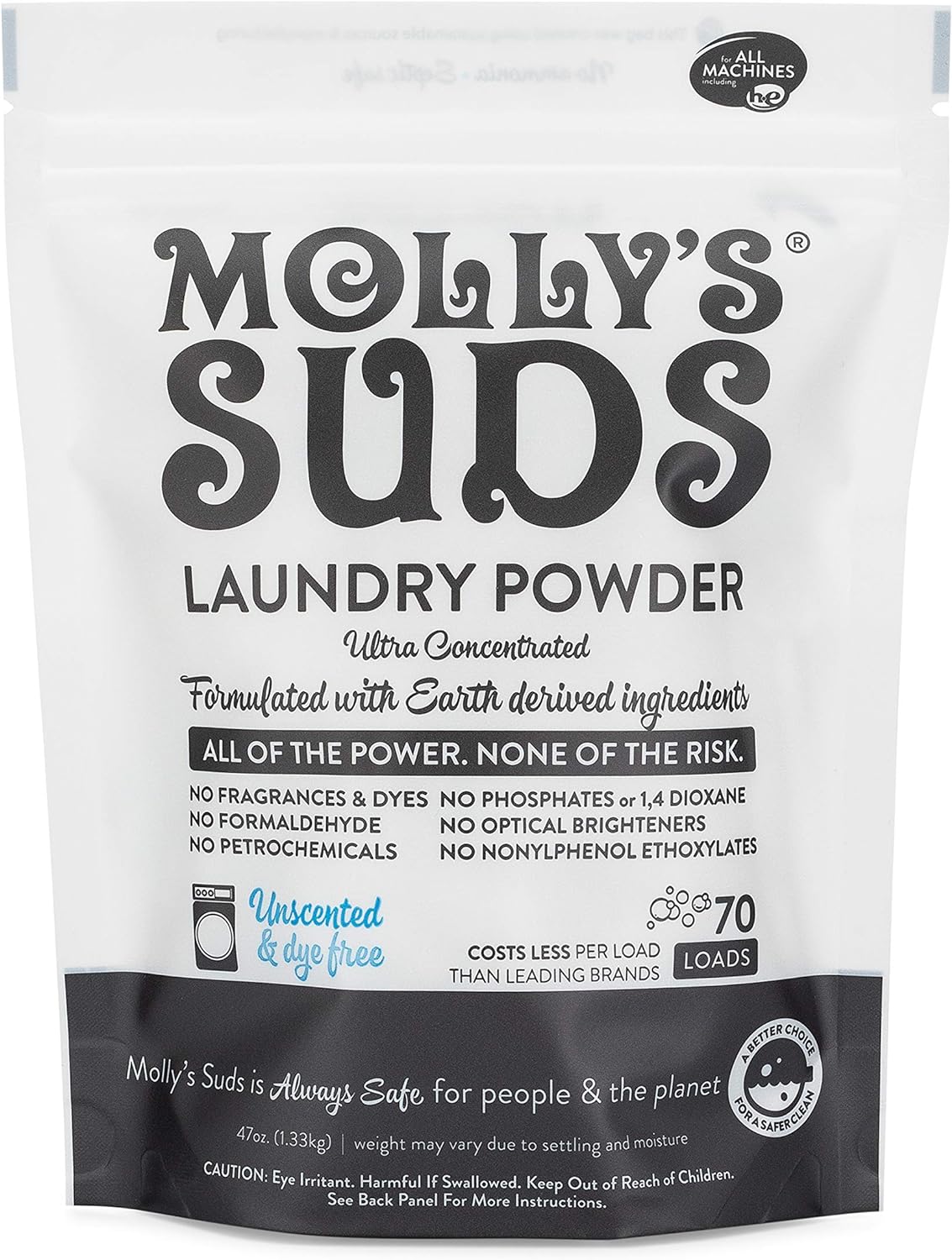 Molly's Suds Original Laundry Detergent Powder | Natural Laundry Detergent Powder for Sensitive Skin | Earth-Derived Ingredients, Stain Fighting | 120 Loads (Citrus Grove)