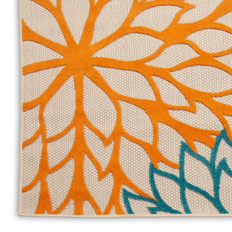 Miraloma Green/Red/Orange Indoor/Outdoor Rug