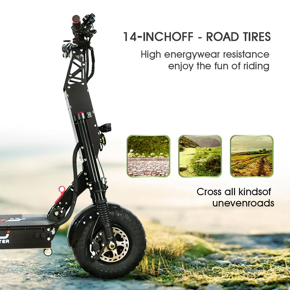 2022 New K14 14inch 8000W Fat wheels skateboard electric scoote with Short Handle fast speed 58MPH