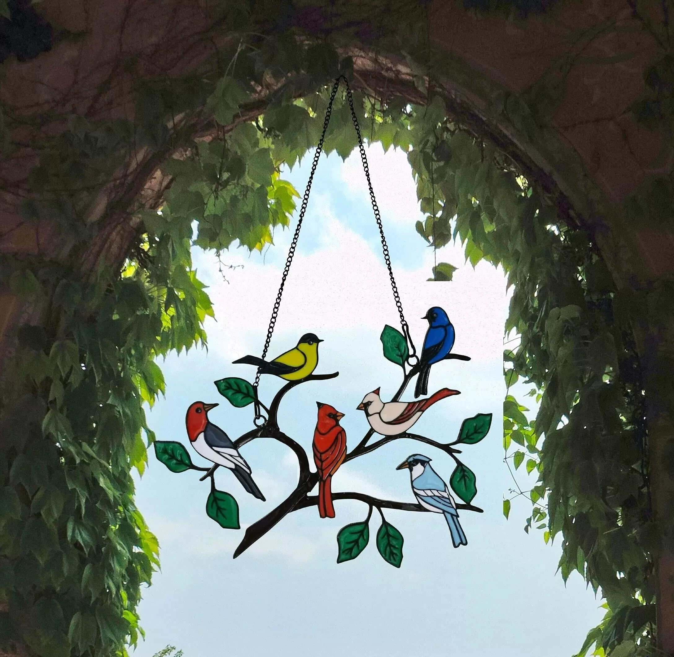 🐦🔥 Last Day 70% OFF-Birds Stained  Window  Panel Hangings🎁