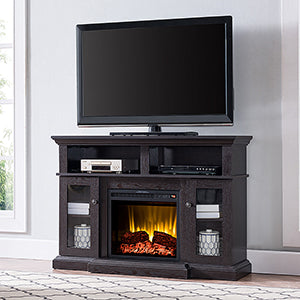 Drew Electric Fireplace Media Console in Dark Mahogany