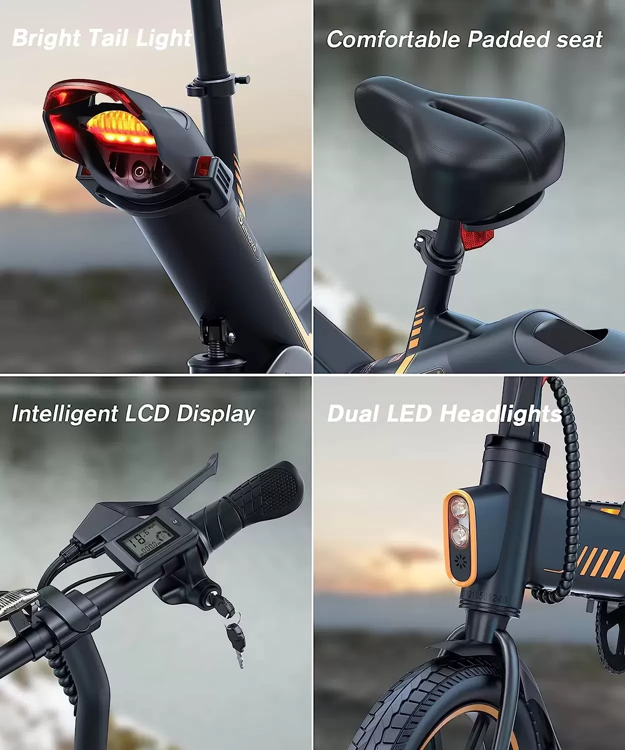 Sailnovo Electric Bike, Electric Bicycle with 18.5mph Electric Bikes for Adults Teens E Bike with Pedals, 14