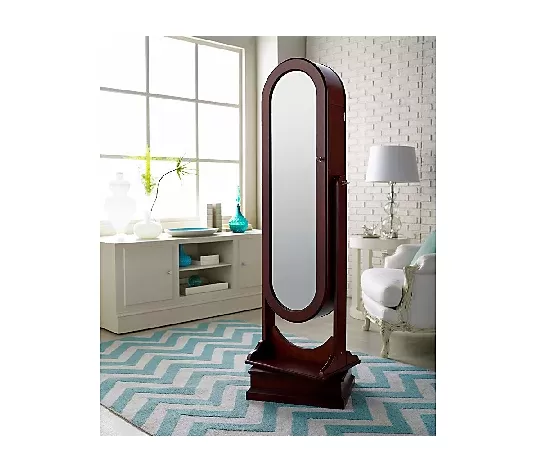 💥Clearance Sale - Gold & Silver Safekeeper Oval Spinning Jewelry Cabinet