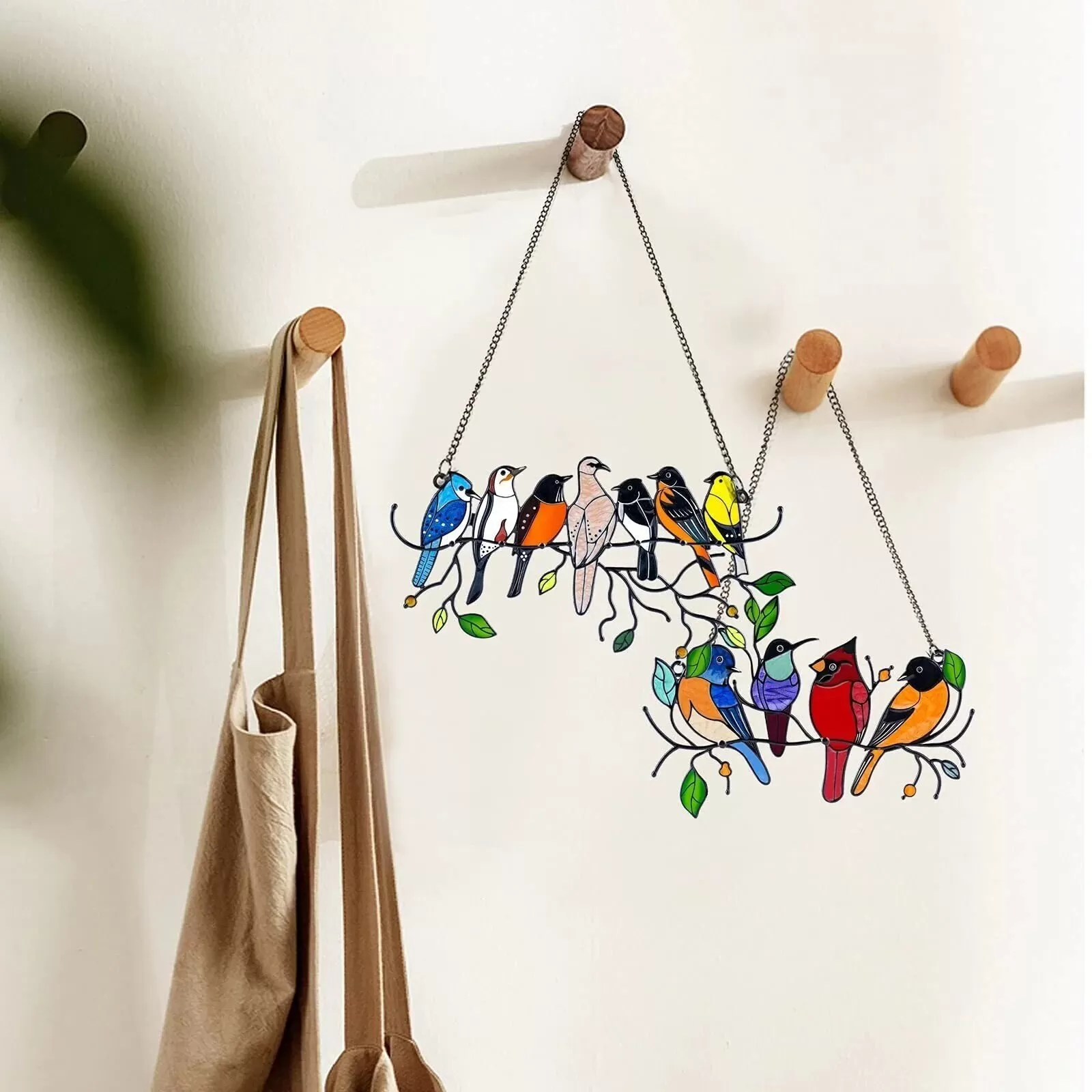 🐦🔥 Last Day 70% OFF-Birds Stained  Window  Panel Hangings🎁
