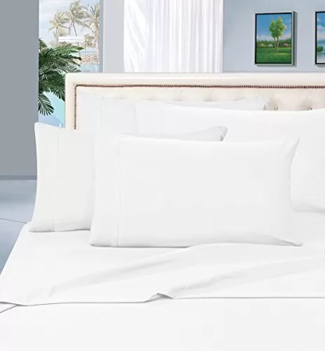 Wrinkle Resistant Luxury 6 pcs Bed Sheet Set 1500 Thread Count Egyptian Quality Silky Soft