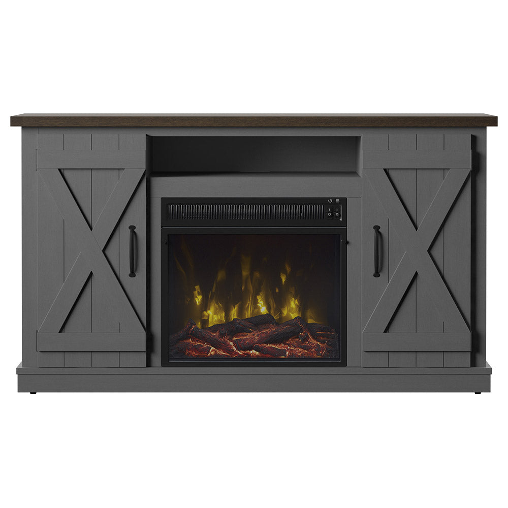 Killian Electric Fireplace Media Console in Huron Gray