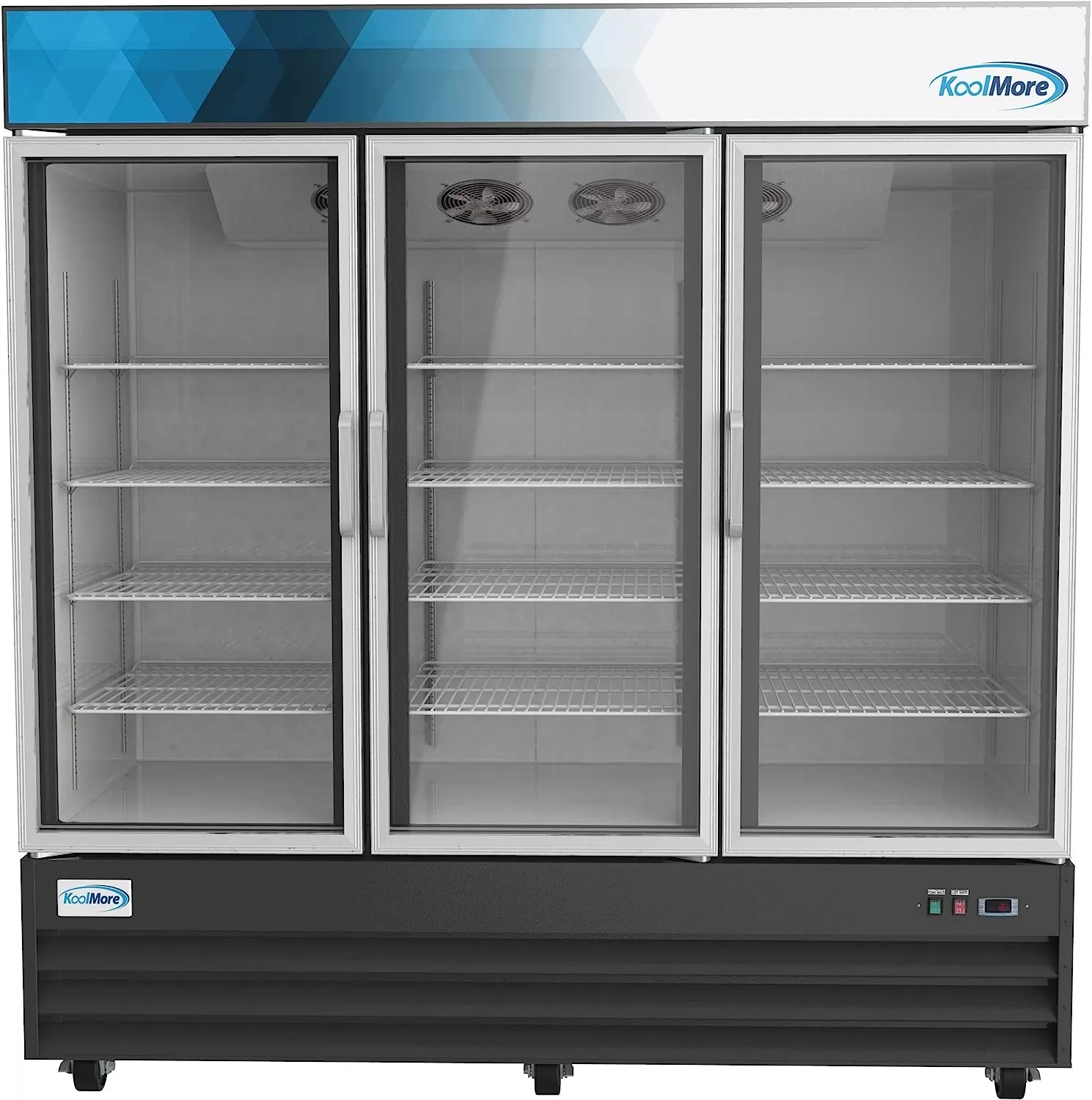 KoolMore Commercial One Glass Door Display Upright Beverage Refrigerator Cooler Merchandiser - 12 Cu. Ft [Black] (MDR-1GD-12C)