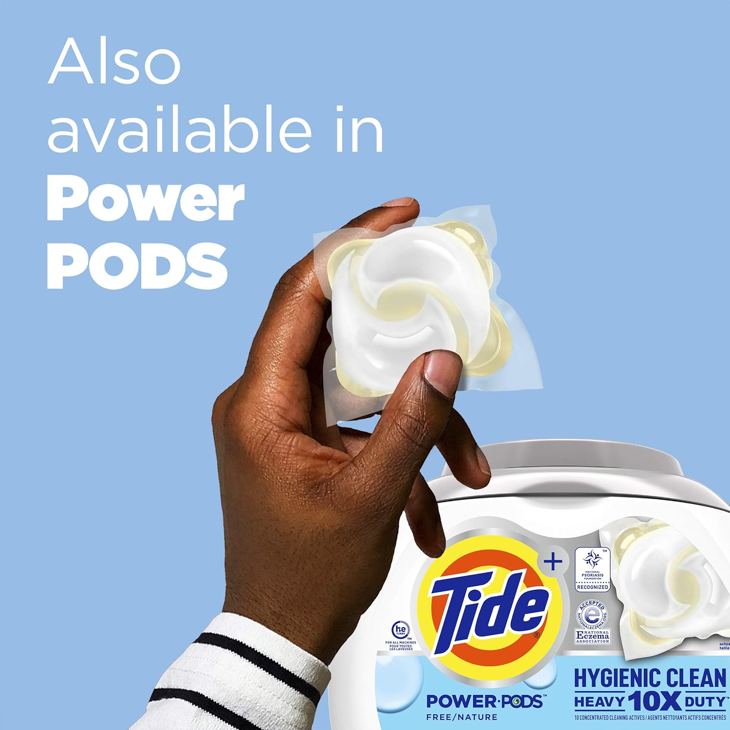 Tide Hygienic Clean Heavy 10x Duty Power PODS Laundry Detergent Pacs, Spring Meadow, 63 count, For Visible and Invisible Dirt