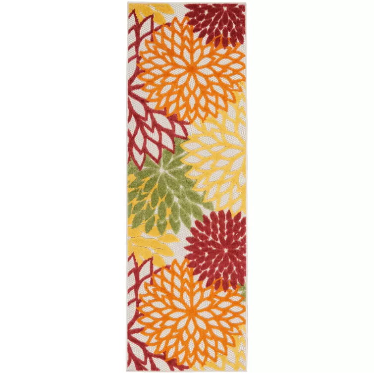 Miraloma Green/Red/Orange Indoor/Outdoor Rug